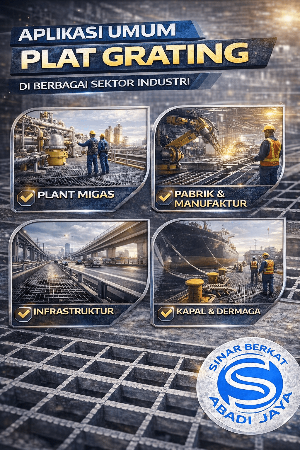 Aplikasi Plat Grating di Berbagai Sektor Industri.pipaseamless.co.id Aplikasi Plat Grating di Berbagai Sektor Industri.pipaseamless.co.id