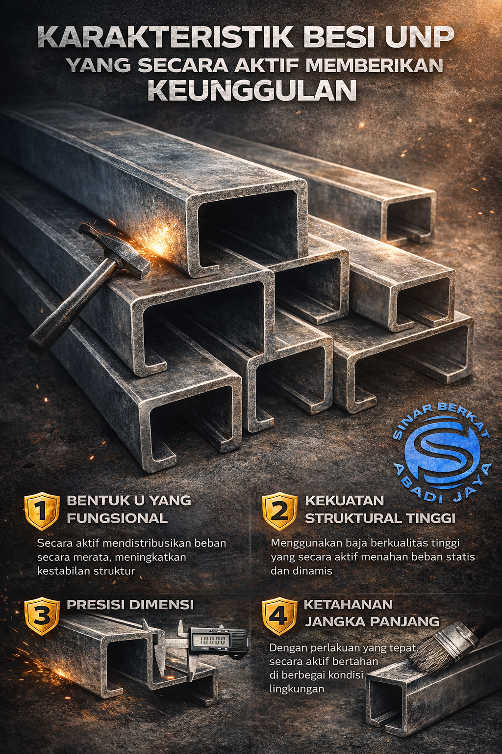 Karakteristik Besi UNP yang Secara Aktif Memberikan Keunggulan. pipaseamless.co.id