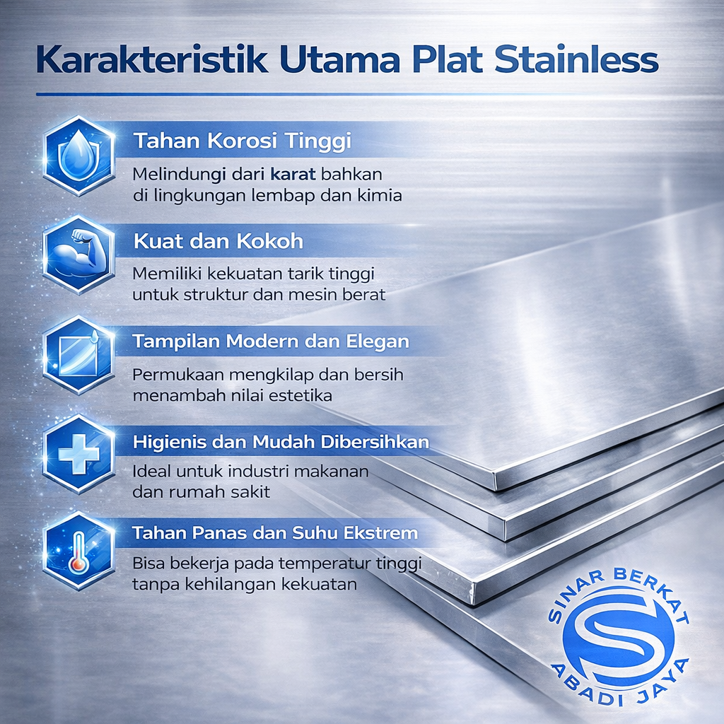 Karakteristik Utama Plat Stainless. pipaseamless.co.id