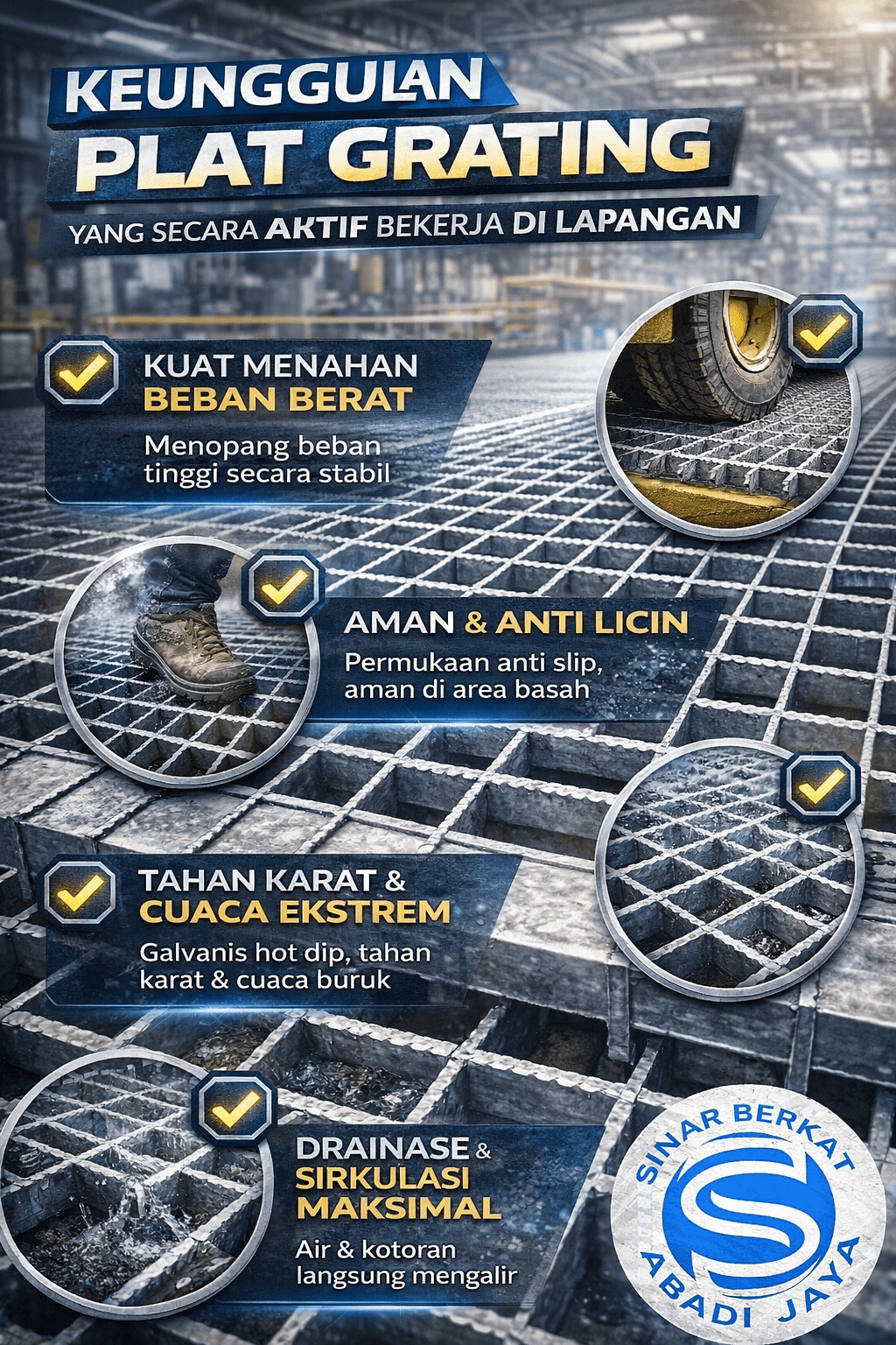 Keunggulan Plat Grating yang Secara Aktif Bekerja di Lapangan.pipaseamless.co.id Keunggulan Plat Grating yang Secara Aktif Bekerja di Lapangan.pipaseamless.co.id