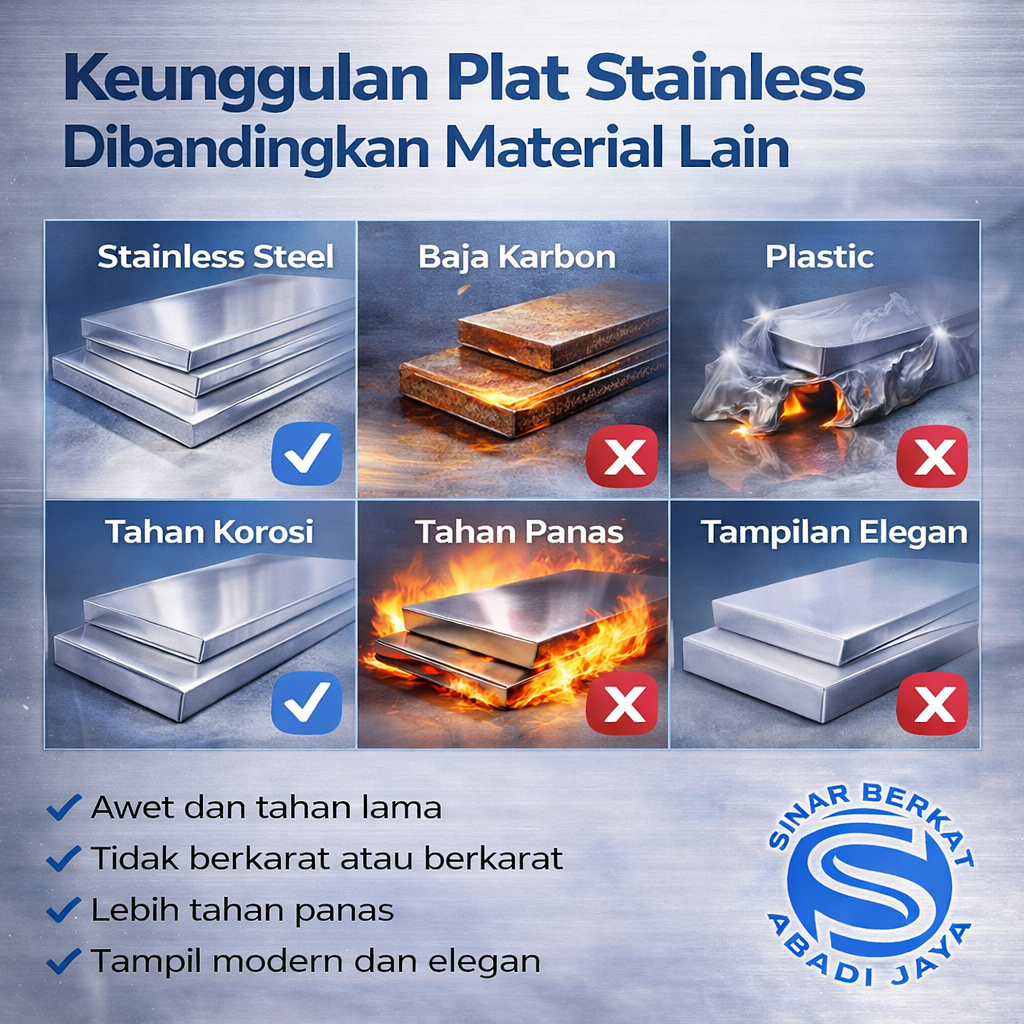 Keunggulan Plat Stainless Dibandingkan Material Lain. pipaseamless.co.id