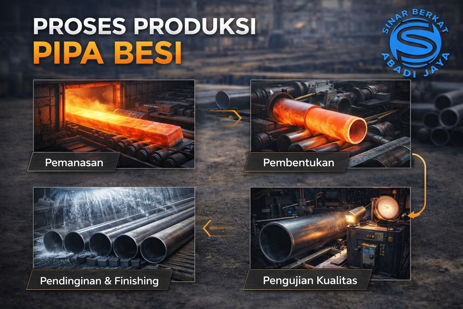 Proses Produksi Pipa Besi. pipaseamless.co.id