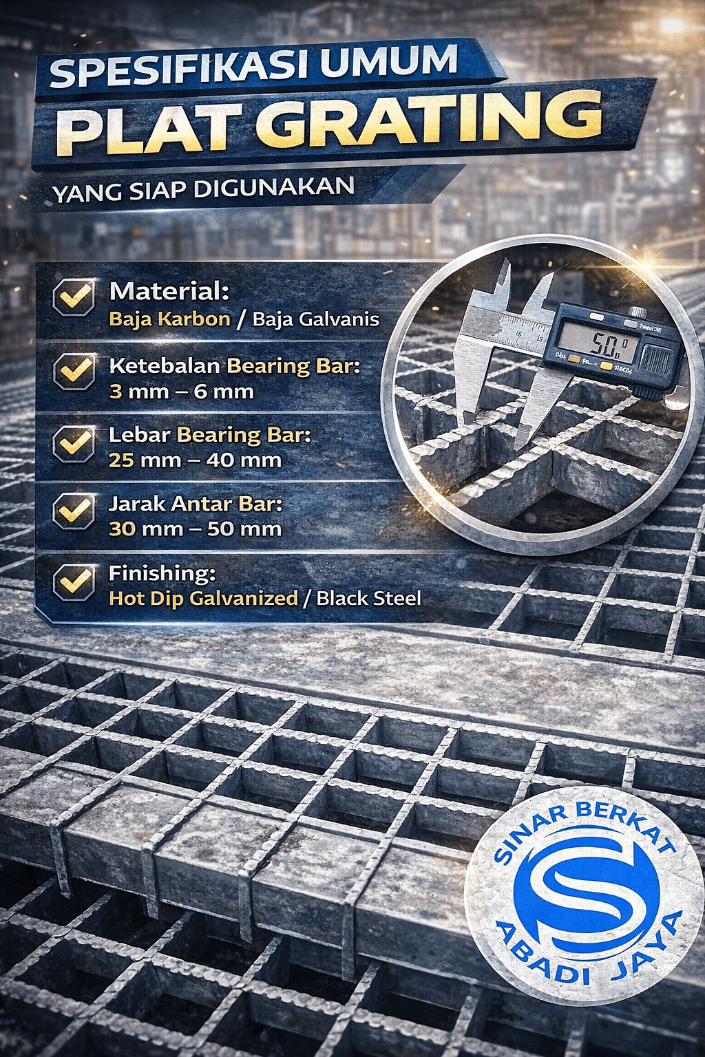 Spesifikasi Umum Plat Grating yang Siap Digunakan.pipaseamless.co.id Spesifikasi Umum Plat Grating yang Siap Digunakan.pipaseamless.co.id