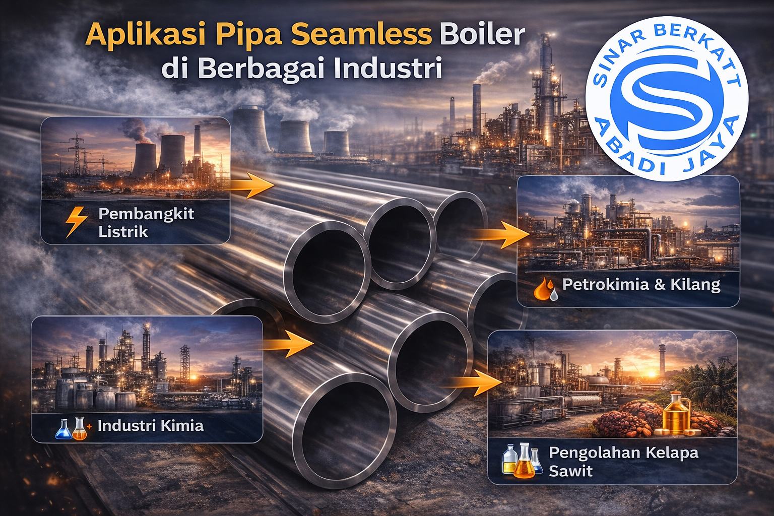 Aplikasi Pipa Seamless Boiler di Berbagai Industri. PT. SINAR BERKAT ABADI JAYA SAKTI