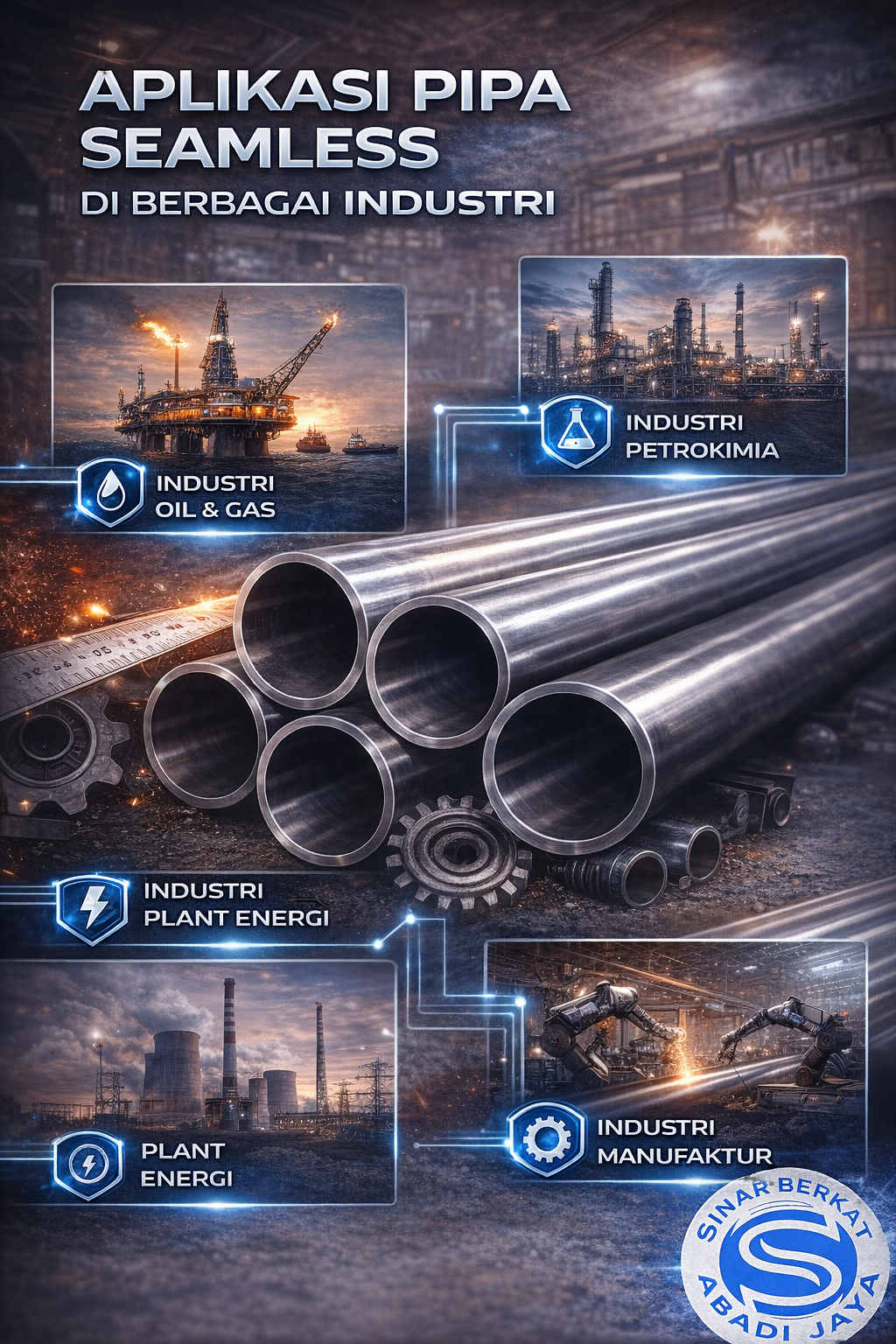 Aplikasi Pipa Seamless di Berbagai Industri. PT. SINAR BERKAT ABADI JAYA SAKTI