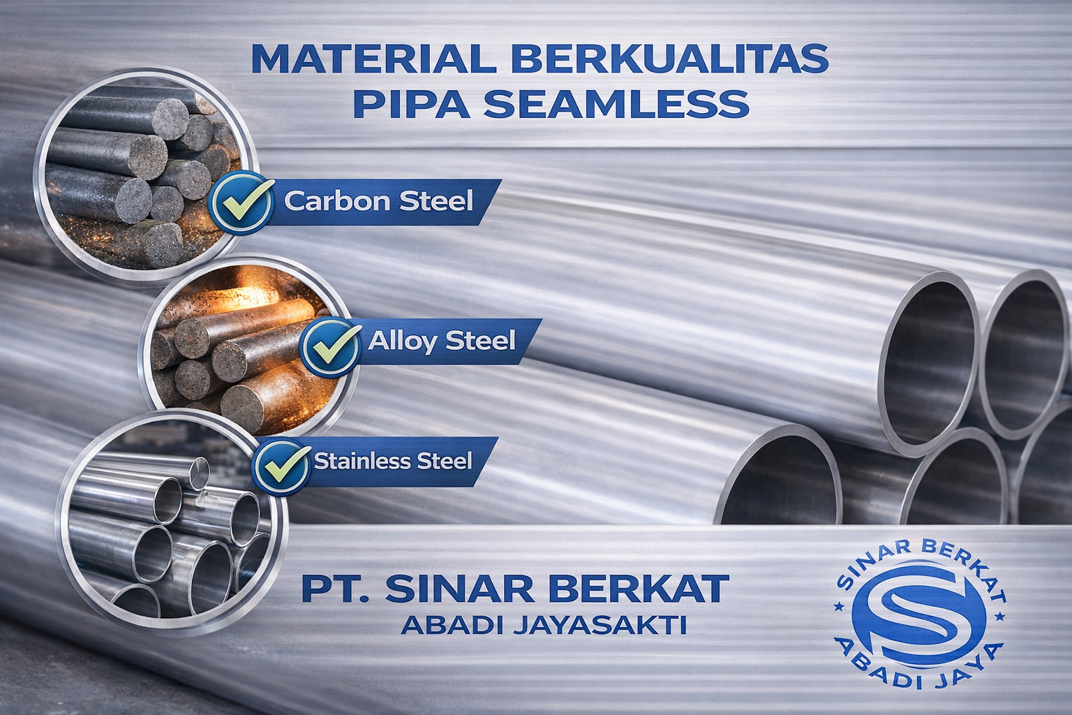 MATERIAL BERKUALITAS PIPA SEAMLESS