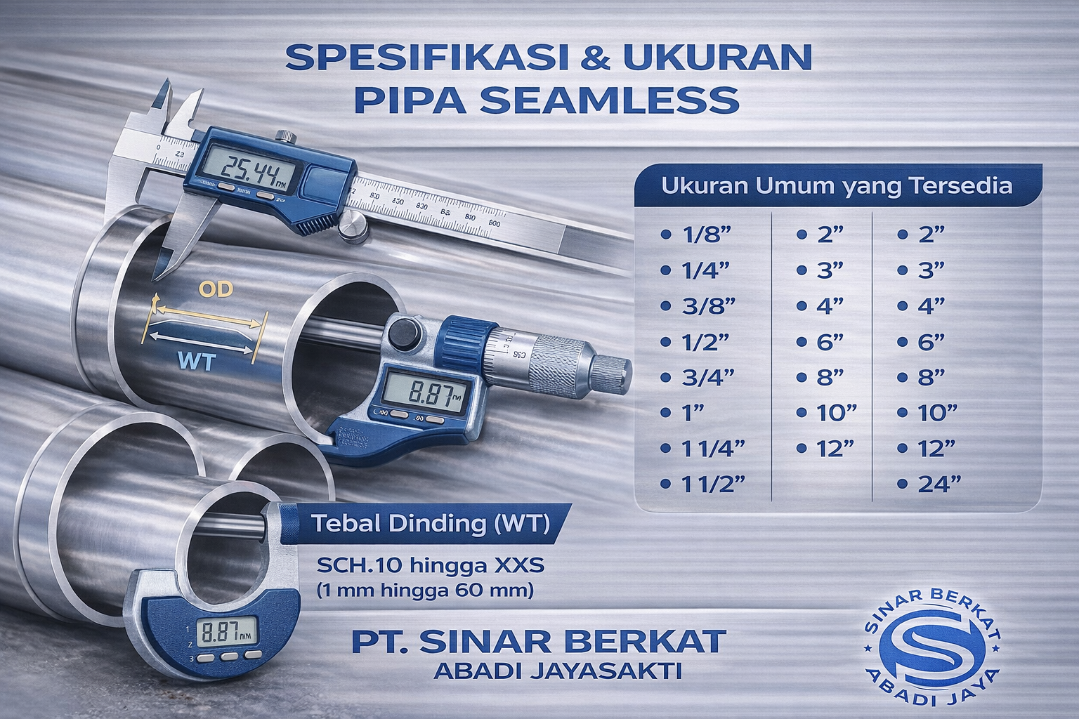 SPESIFIKASI & UKURAN PIPA SEAMLESS